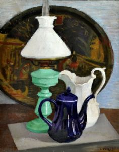 Lampe und Vasen, um 1940